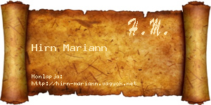 Hirn Mariann névjegykártya