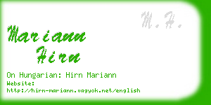 mariann hirn business card